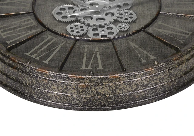 Alt view image 3 of 5 - Clocks, 24" Round, Gear Mechanism, Wall Clock, Grey, Transitional
