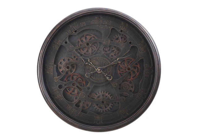 Alt view image 2 of 4 - Clocks, 30" Round, Gear Mechanism, Large Oversized, Wall Clock, Black, Transitional