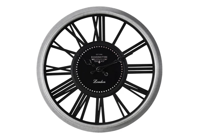 Alt view image 2 of 4 - Clocks, 16" Round, Wall Clock, Silver, Black, Transitional