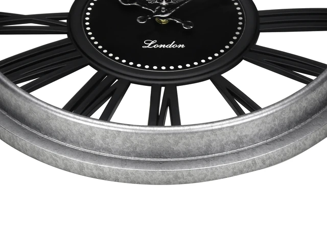 Alt view image 3 of 4 - Clocks, 16" Round, Wall Clock, Silver, Black, Transitional