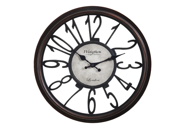 Alt view image 2 of 4 - Clocks, 16" Round, Wall Clock, Antique Brown, Transitional