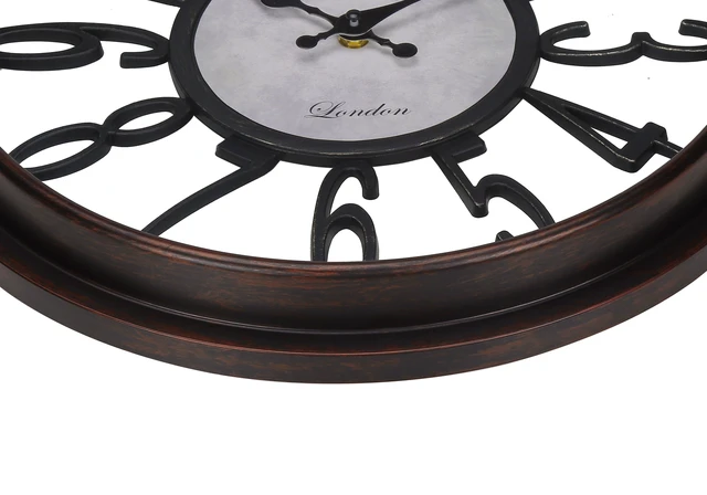 Alt view image 3 of 4 - Clocks, 16" Round, Wall Clock, Antique Brown, Transitional