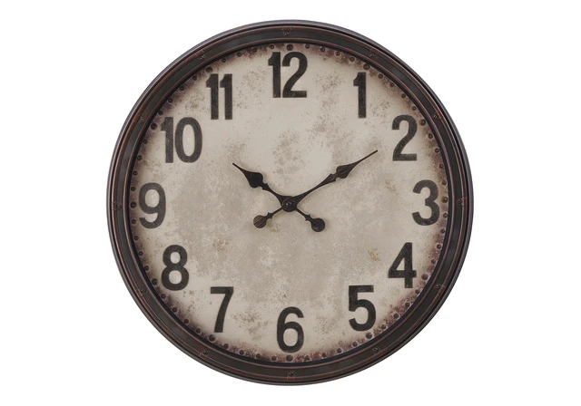 Alt view image 2 of 4 - Clocks, 20" Round, Wall Clock, Antique Brown, Transitional