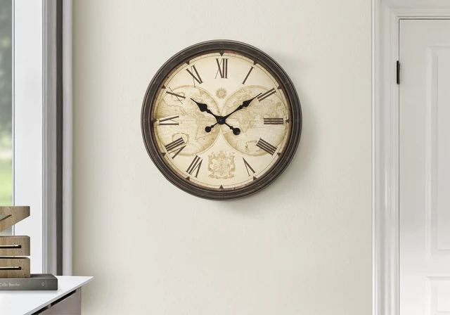 Main image of Clocks, 20" Round, Wall Clock, Antique Brown, Transitional