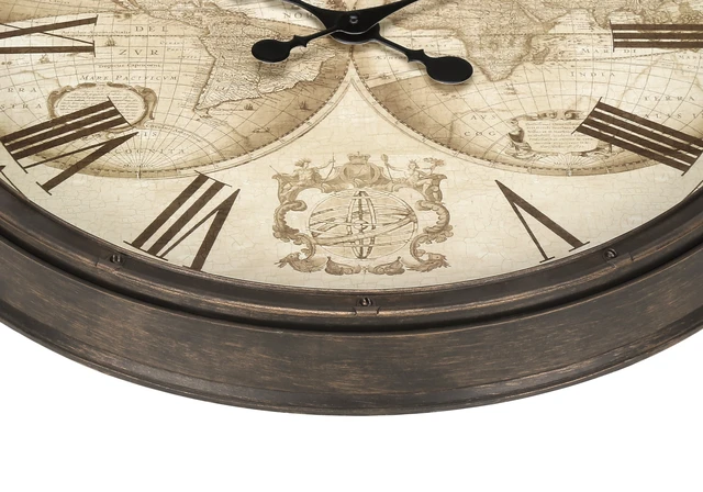 Alt view image 3 of 4 - Clocks, 20" Round, Wall Clock, Antique Brown, Transitional
