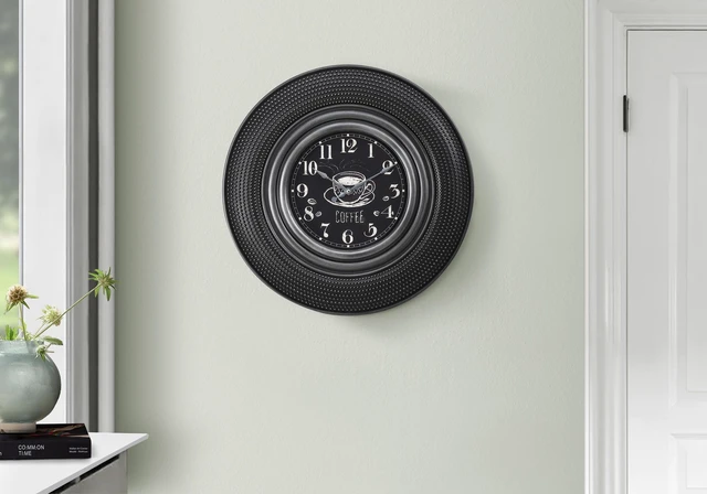 Main image of Clocks, 20" Round, Charcoal Grey, Transitional