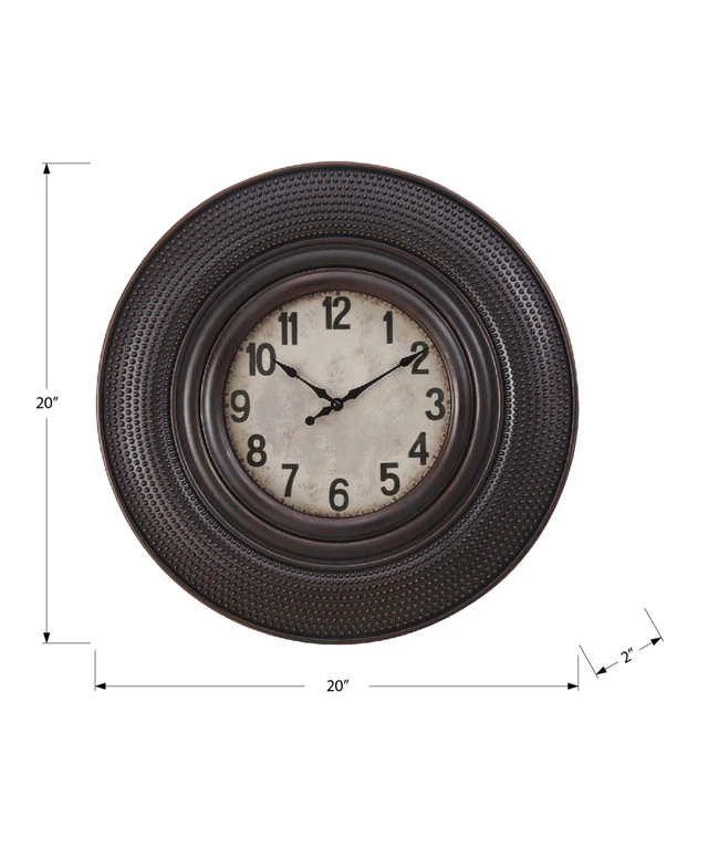 Alt view image 4 of 4 - Clocks, 20" Round, Wall Clock, Antique Brown, Transitional