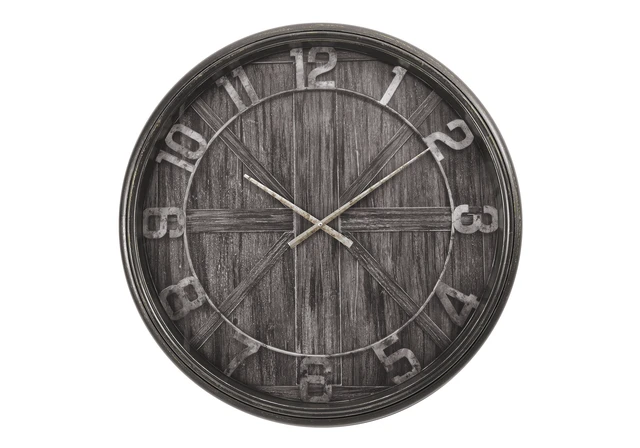 Alt view image 2 of 4 - Clocks, 30" Round, Large Oversized, Wall Clock, Brown, Transitional