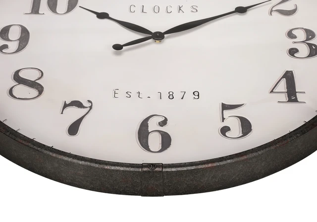Alt view image 3 of 4 - Clocks, 30" Round, Large Oversized, Wall Clock, Brown, Transitional