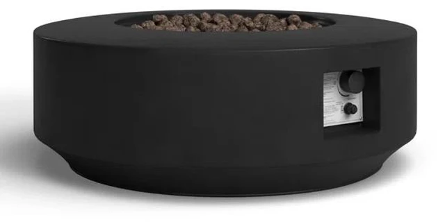Main image of 11" H x 30" W Fibre Reinforced Concrete Propane Gas Outdoor Fire Pit Table with Lid