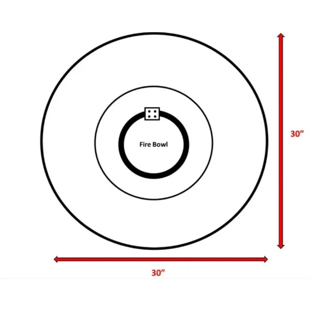 Alt view image 5 of 5 - 11" H x 30" W Fibre Reinforced Concrete Propane Gas Outdoor Fire Pit Table with Lid