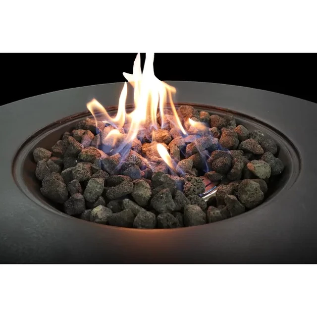 Alt view image 4 of 5 - 11" H x 30" W Fibre Reinforced Concrete Propane Gas Outdoor Fire Pit Table with Lid