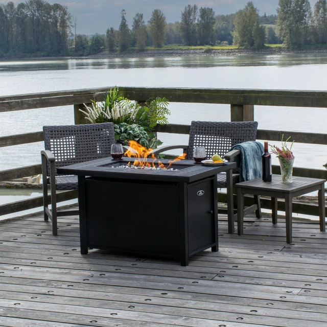 Alt view image 7 of 7 - Convertible Steel Fire Table, Rectangular, Black