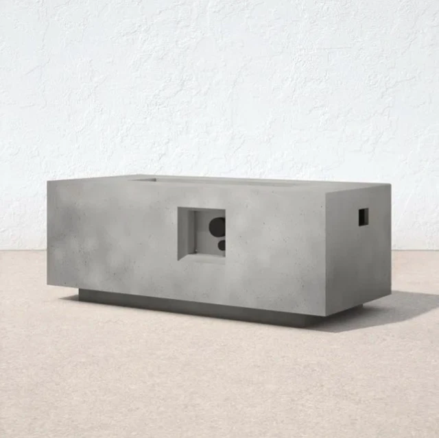 Alt view image 5 of 5 - Concrete Propane Outdoor Fire Pit Table(Gray Concrete)