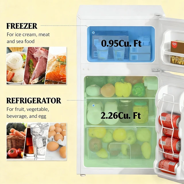 Alt view image 5 of 7 - Home Office Compact Refrigerator,Mini Fridge
