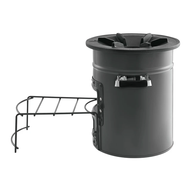 Alt view image 2 of 7 - Camping Rocket Stove, Wood Burning Portable Rocket Stove with Carrying Bag for Backpacking, SPCC Steel, Double Door, Burn Twigs, Sticks or Charcoals for Outdoor Cooking, Backyard, Camp Cooking