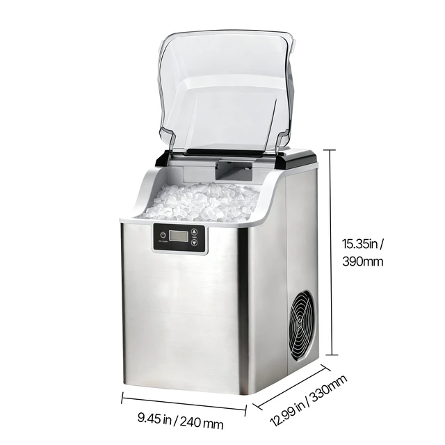 Alt view image 4 of 7 - Countertop Ice Maker, 44 lbs per Day, Self-Cleaning Portable Machine with Scoop, 4 lbs Ice-Storage Basket, Nugget Ice-Making Machine with Chewable Ices for Home, Kitchen, Office, Bar & Party