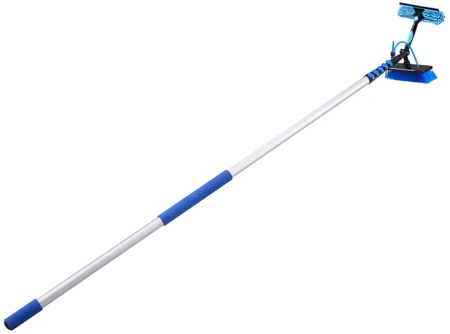 Main image of Solar Panel Cleaning Kit, 39 ft, Water Fed Pole Kit with Cleaning Brush, Soap Dispenser, Extendable Aluminum Telescopic Pole, 180° Rotatable Brush Head, for Roof Mounted Solar Panels, Windows