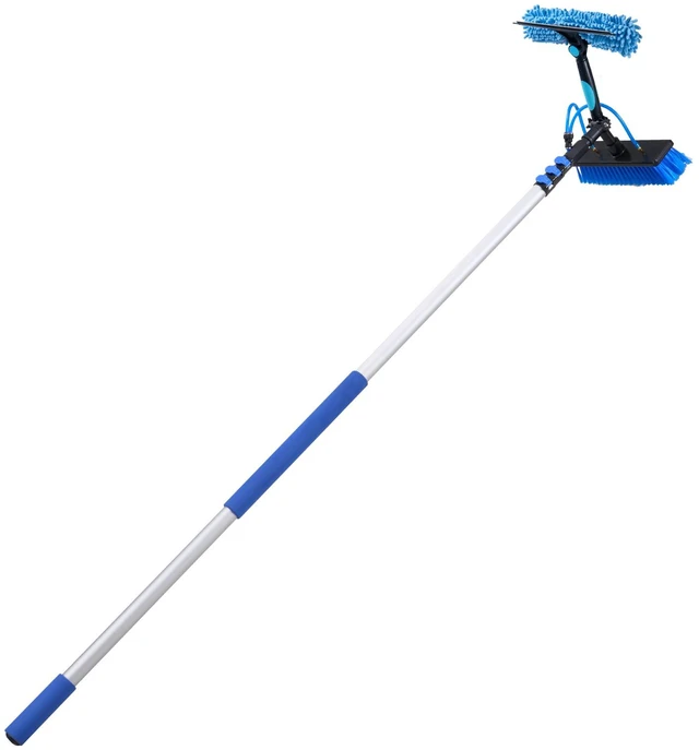 Main image of Solar Panel Cleaning Kit, 20 ft, Water Fed Pole Kit with Cleaning Brush, Soap Dispenser, Extendable Aluminum Telescopic Pole, 180° Rotatable Brush Head, for Roof Mounted Solar Panels, Windows