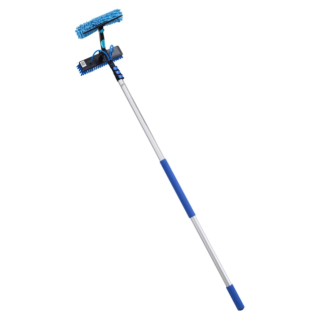 Alt view image 5 of 7 - Solar Panel Cleaning Kit, 20 ft, Water Fed Pole Kit with Cleaning Brush, Soap Dispenser, Extendable Aluminum Telescopic Pole, 180° Rotatable Brush Head, for Roof Mounted Solar Panels, Windows