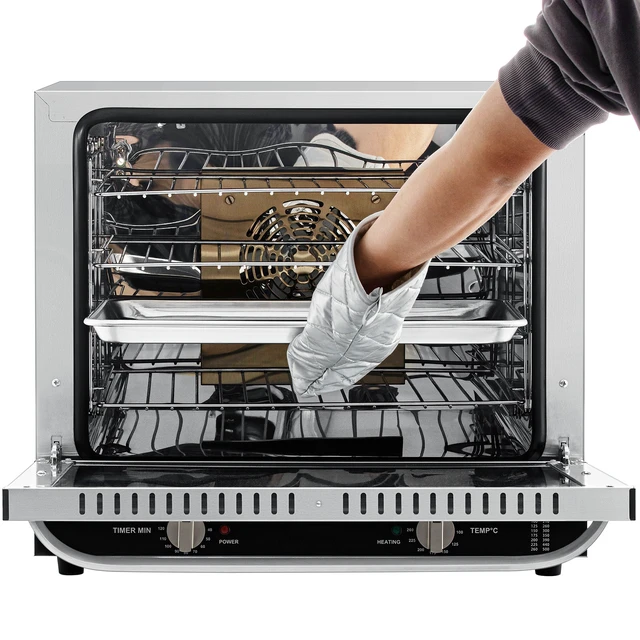Alt view image 2 of 7 - Commercial Convection Oven, 66L/60Qt, Half-Size Conventional Oven Countertop, 1800W 4-Tier Toaster w/Front Glass Door, Electric Baking Oven with Tray & Wire Racks (120V, 5-15P Plug & Outlet)