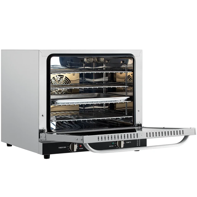 Alt view image 3 of 7 - Commercial Convection Oven, 66L/60Qt, Half-Size Conventional Oven Countertop, 1800W 4-Tier Toaster w/Front Glass Door, Electric Baking Oven with Tray & Wire Racks (120V, 5-15P Plug & Outlet)