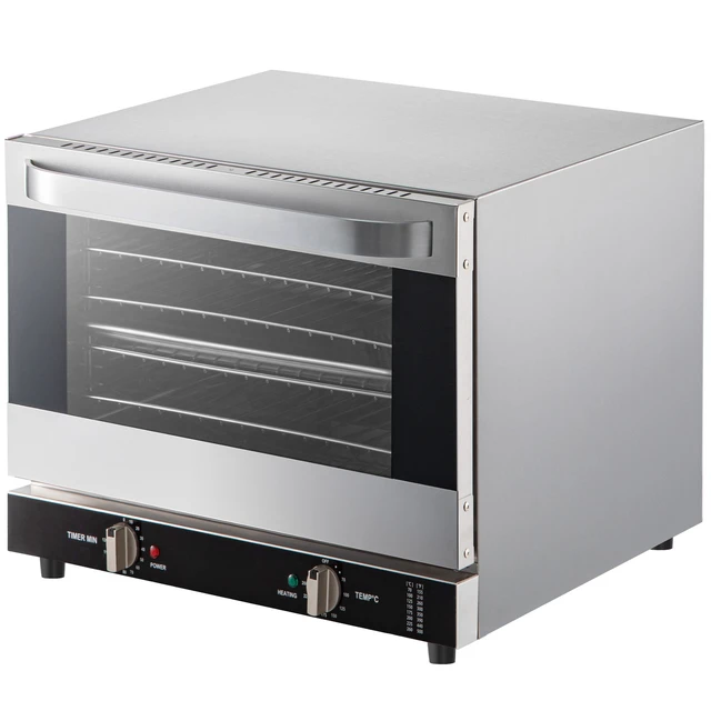 Alt view image 4 of 7 - Commercial Convection Oven, 66L/60Qt, Half-Size Conventional Oven Countertop, 1800W 4-Tier Toaster w/Front Glass Door, Electric Baking Oven with Tray & Wire Racks (120V, 5-15P Plug & Outlet)