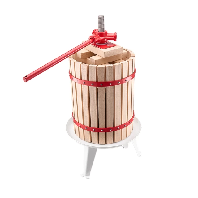 Alt view image 2 of 7 - 4.75 Gal/18L Fruit Wine Press, Solid Wood Basket with 8 Blocks, Heavy Duty Manual Juice Maker, Cider Apple Grape Tincture Honey Olive Oil Making Press with Handle for Kitchen, Home