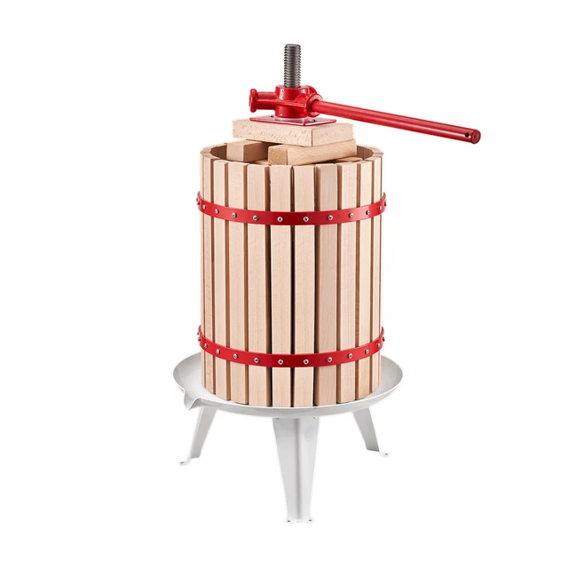 Alt view image 4 of 7 - 4.75 Gal/18L Fruit Wine Press, Solid Wood Basket with 8 Blocks, Heavy Duty Manual Juice Maker, Cider Apple Grape Tincture Honey Olive Oil Making Press with Handle for Kitchen, Home