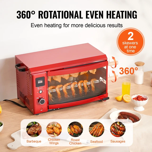 Alt view image 3 of 7 - Shawarma Grill Machine, 2 Strings of Barbecue Capacity, Chicken Shawarma Cooker Machine, Electric Broiler Gyro Rotisserie Oven Doner Kebab Machine, for Home Restaurant Kitchen Parties
