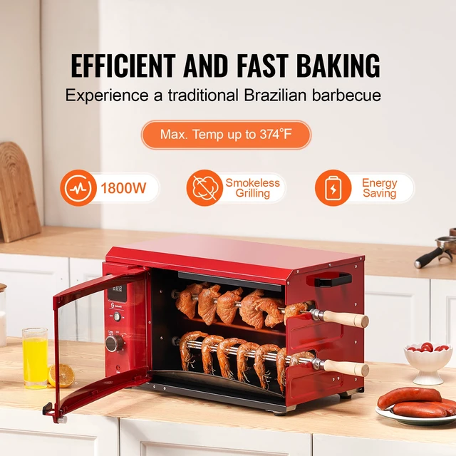 Alt view image 2 of 7 - Shawarma Grill Machine, 2 Strings of Barbecue Capacity, Chicken Shawarma Cooker Machine, Electric Broiler Gyro Rotisserie Oven Doner Kebab Machine, for Home Restaurant Kitchen Parties