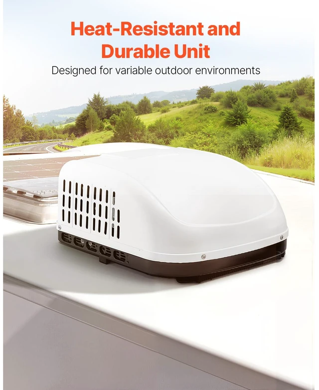 Alt view image 6 of 7 - RV Air Conditioner, 13500 BTU Non-Ducted Rooftop RV AC Unit, 65 dB Quiet Design, Including Air Distribution Box, Operation Panel and Installation Hardware, for Campers, Vans, Trailers, White