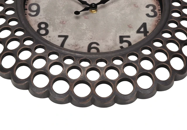 Alt view image 3 of 4 - Clocks, 16" Round, Wall Clock, Dark Brown, Transitional