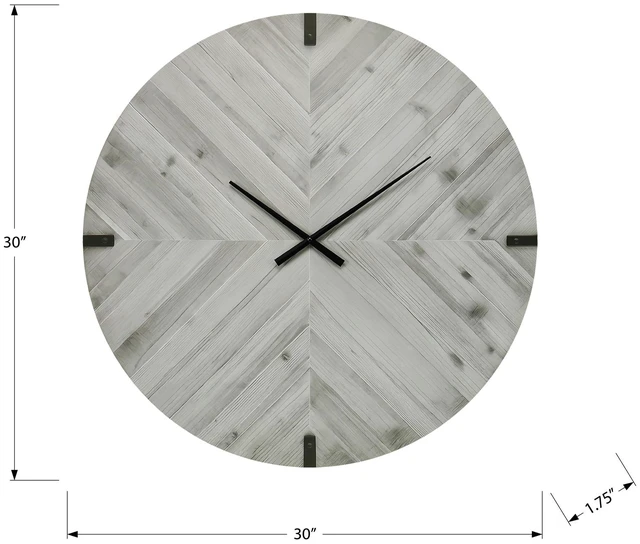 Alt view image 4 of 4 - Clocks, 30" Round, Large Oversized, Wall Clock, Grey, Contemporary, Modern