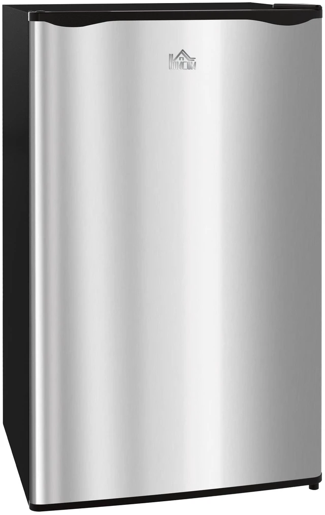 Main image of HOMCOM 3.2 Cu.Ft Mini Fridge with Freezer, Single Door Compact Refrigerator with Adjustable Thermostat, Shelf and Reversible Door for Bedroom, Dorm, Home Office, Energy Efficient, Silver