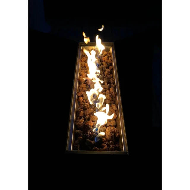 Alt view image 3 of 7 - 25" H x 42" W Steel Outdoor Fire Pit Table with Lid (Black)