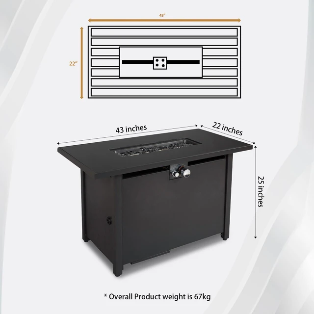 Alt view image 5 of 6 - 25" H x 42" W Steel Outdoor Fire Pit Table with Lid