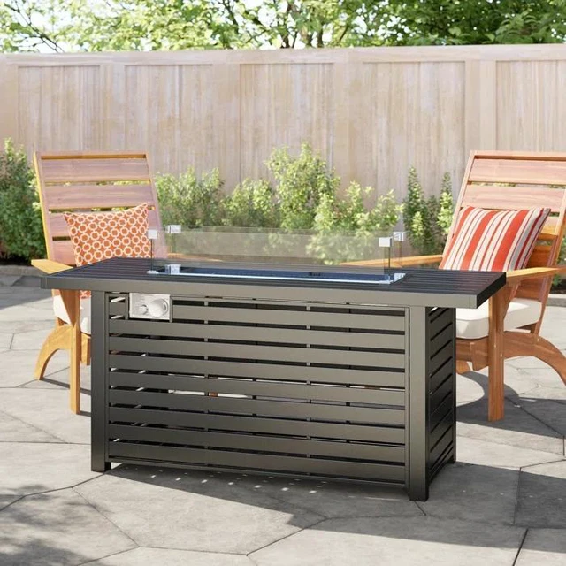 Main image of 24" Steel Propane Fire Pit Table with Cover