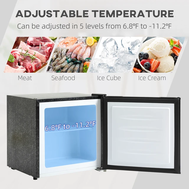 Alt view image 4 of 7 - HOMCOM Mini Freezer Countertop, 1.1 Cu.Ft Compact Upright Freezer with Removable Shelves, Reversible Door for Home, Dorm, Apartment and Office, gray