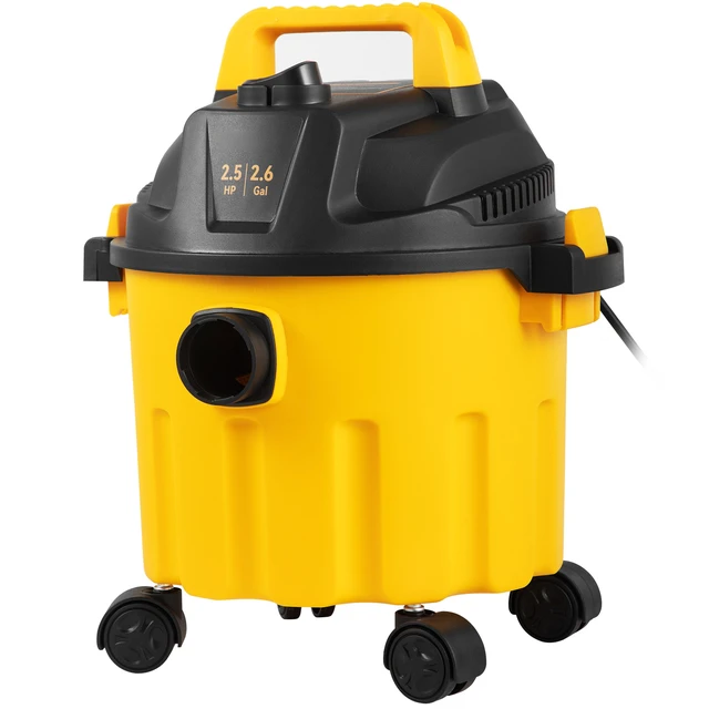 Alt view image 2 of 7 - Wet Dry Vac, 2.6 Gallon, 2.5 Peak HP, 3 in 1 Shop Vacuum with Blowing Function, Portable with Attachments to Clean Floor, Upholstery, Gap, Car, ETL Listed, Yellow