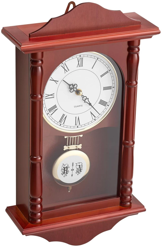 Main image of Grandfather Clock Vintage Pendulum Wall Clock 18 in with Quartz Movement