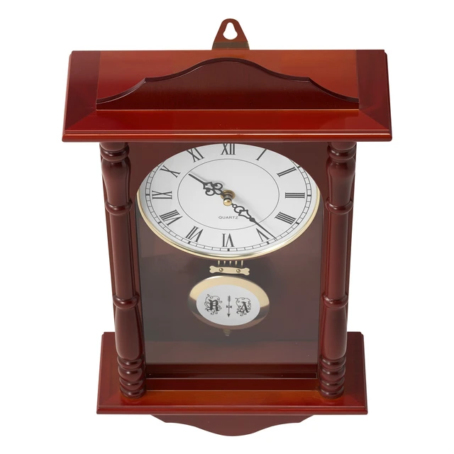 Alt view image 6 of 7 - Grandfather Clock Vintage Pendulum Wall Clock 18 in with Quartz Movement