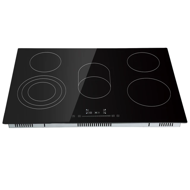 Alt view image 5 of 7 - Built in Electric Stove Top, 30.3 x 20.5 inch 5 Burners, 240V Glass Radiant Cooktop with Sensor Touch Control, Timer & Child Lock Included, 9 Power Levels for Simmer Steam Slow Cook Fry