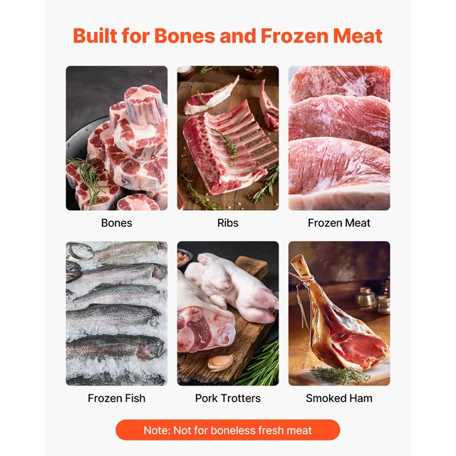 Alt view image 6 of 7 - Commercial Electric Meat Bandsaw, 1500W Bone Sawing Machine with 12.4" x 18.1" Workbench, 0-4.3" Cutting Thickness, 7 Extra Replacement Blades, for Cutting Bone, Frozen Meat, Pork, Beef & Ribs