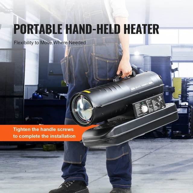 Alt view image 6 of 7 - Kerosene Forced Air Heater, 70000 BTU Portable Torpedo Diesel Space Heater with Thermostat, 5 Gallon Tank Energy-Efficient heavy-duty Heater, for Indoor Outdoor Use Workshop Industry