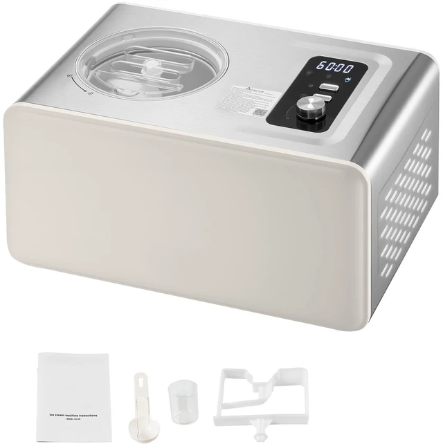 Main image of Automatic Ice Cream Maker with Built-in Compressor, 2 Quart No Pre-freezing Gelato Maker, Electric Sorbet-Maker, 3 Modes Compressor Ice Cream Machine for Home Kitchen