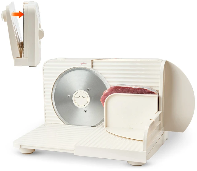 Main image of Meat Slicer, 6.7" Foldable Electric Cutter with Dual Security Lock, 0-0.59" Adjustable Thickness, Easy to Clean, 180W Home Food-Slicer for Frozen Meat, Ham, Baguett, Steak