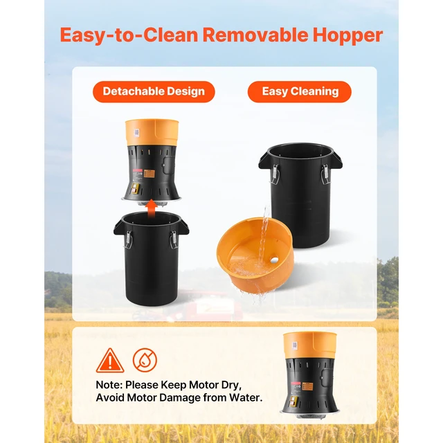 Alt view image 6 of 7 - Electric Grain Mill Grinder, 600W High Power Commercial Spice Grinder, 6.6 Gal Pulverizer Powder Machine with Galvanized Sharp Blades, for Dry Grains, Spices, Cereals, Coffee, Corn & Pepper