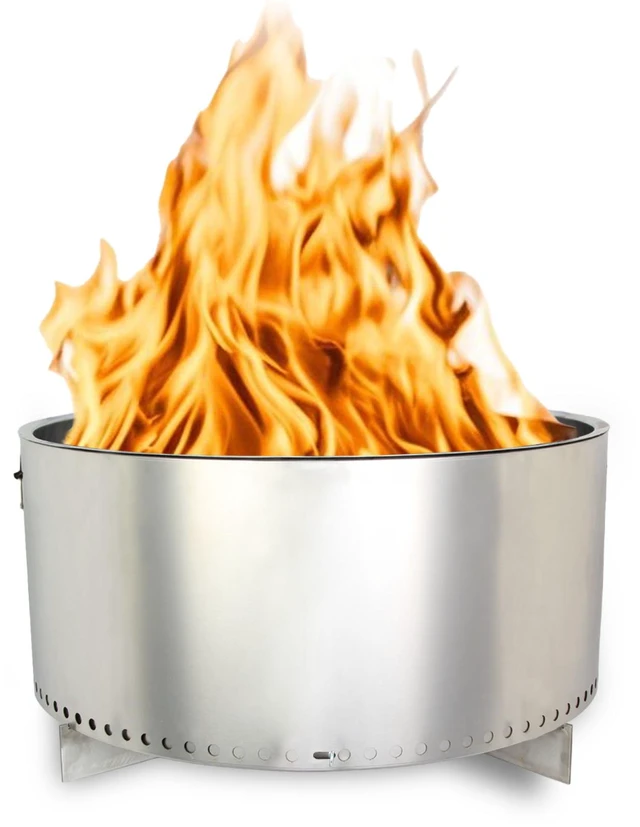 Main image of 27-inch smokeless stove with a handle, a cross base, a fire-gathering plate and a storage bag
