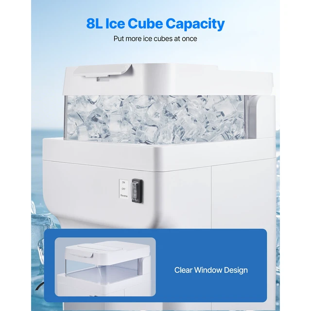 Alt view image 4 of 7 - Commercial Ice Shaver Crusher, 220lbs Per Hour Electric Snow Cone Maker with 8L Ice Cube Box, 350W 1500RPM Tabletop Shaved Ice Machine for Parties Events Bar, Home and Commercial Use (White)